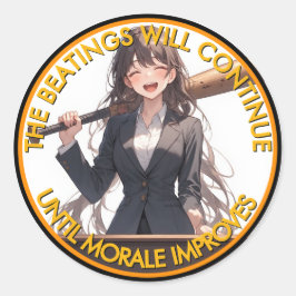 De pakken zullen doorgaan totdat de moraal verbete ronde sticker