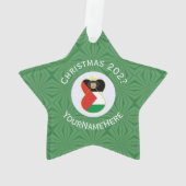 De Palestijnse vlag Kerstmis Naam Jaar Star Ornament (achterkant)