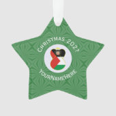 De Palestijnse vlag Kerstmis Naam Jaar Star Ornament (voorkant)