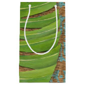 De Palm van de Druk van het blok op de Achtergrond Klein Cadeauzakje (Voorkant)