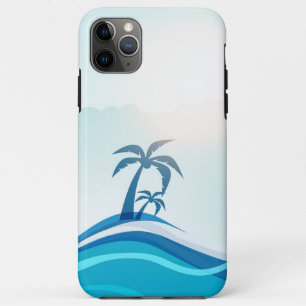 De palmbomen in de oceaangolven blauw (alle telefo iPhone 11 pro max hoesje