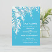 De palmbomen op Blauw bewaren de DATUM Kaarten (Staand voorkant)