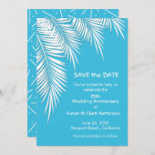 De palmbomen op Blauw bewaren de DATUM Kaarten (Voorkant / Achterkant)