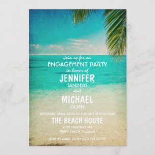 De palmbomen op de Beach Engagement Party nodigt u Kaart