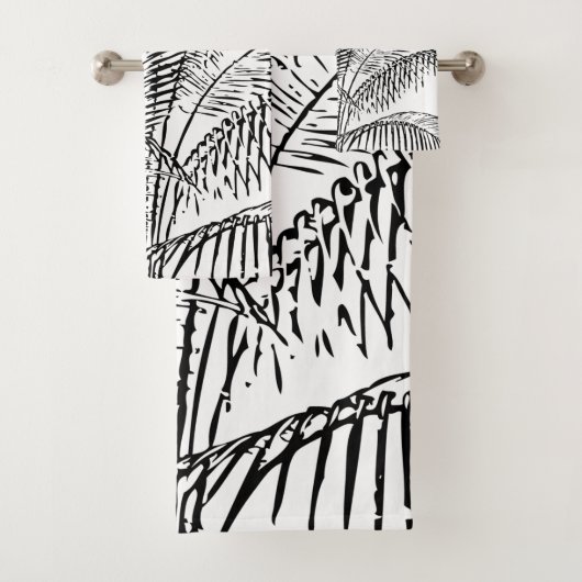 De palmboom verlaat  Retro Abstract Patroon Bad Handdoek (Insitu)