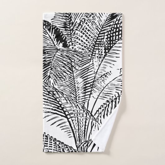 De palmboom verlaat  Retro Abstract Patroon Bad Handdoek (Handdoek)