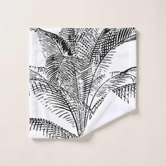 De palmboom verlaat  Retro Abstract Patroon Bad Handdoek (Wasdoekje)