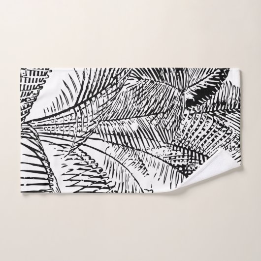 De palmboom verlaat  Retro Abstract Patroon Bad Handdoek (Handdoek)