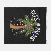 De palmpalmboom voor tropische Hawaï-kerstmis bedw Fleece Deken (Voorkant (Horizontaal))