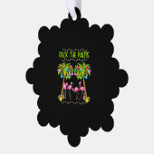 De Palms Merry Flamingo Kerstmis t-shirt laten val Ornament Kaart (Links)