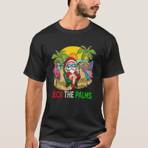 De palmzonnebril van de kerstman afdekken t-shirt