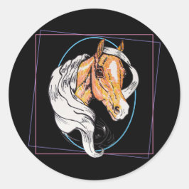 De Palomino (blauw) Ronde Sticker