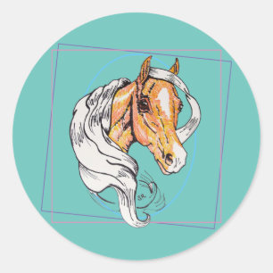 De Palomino (blauwgroen) Ronde Sticker