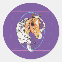 De Palomino (paarse) Ronde Sticker