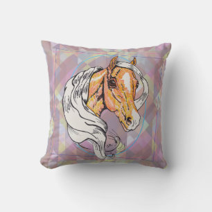 De Palomino (roze violet geometrisch) Kussen