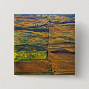 De Palouse vanaf Steptoe Butte, Colfax, Vierkante Button 5,1 Cm