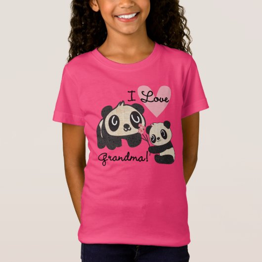 De panda draagt de Oma van de Liefde van I T-shirt (Voorkant)