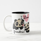 De panda draagt de Oma van de Liefde van I Tweekleurige Koffiemok (Links)
