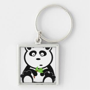 De panda draagt de Zwarte Witte Giften van het Lot Sleutelhanger