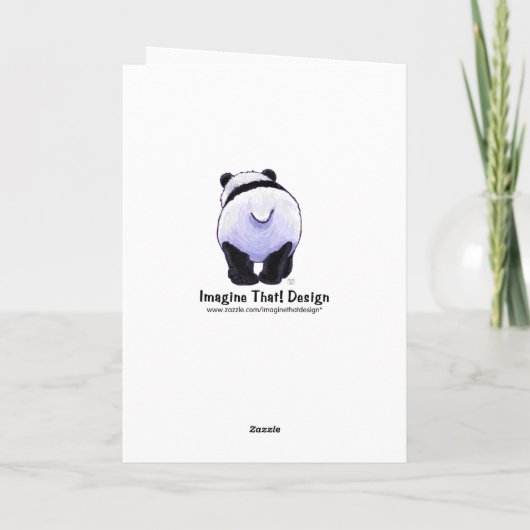 De panda draagt Partij dankt u kaardt Bedankkaart (Achterkant)