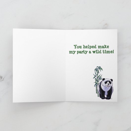 De panda draagt Partij dankt u kaardt Bedankkaart (Binnen)