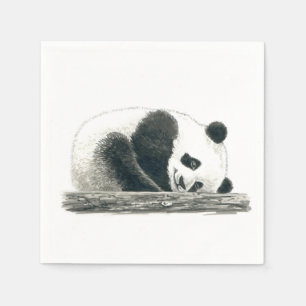 De panda draagt servet