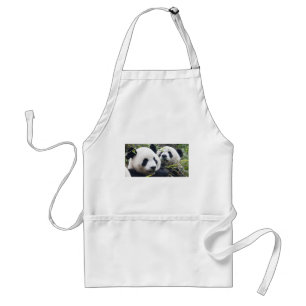 De panda draagt standaard schort