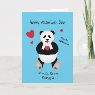De panda droeg de Wens van de Valentijnsdag voor Feestdagen Kaart