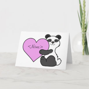 De Panda van de Valentijnsdag draagt met Lichtrose Feestdagen Kaart