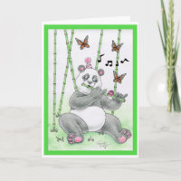 De Panda van de verjaardag draagt