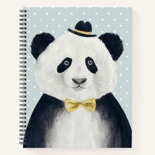 De Panda van de waterverf draagt Notitieboek