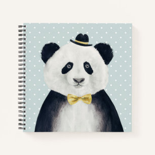 De Panda van de waterverf draagt Notitieboek