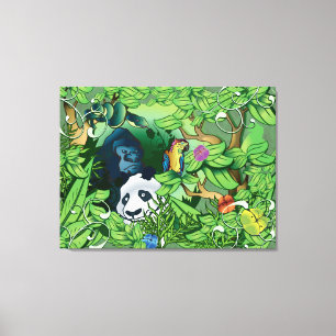 De Panda van het oerwoud Canvas Afdruk