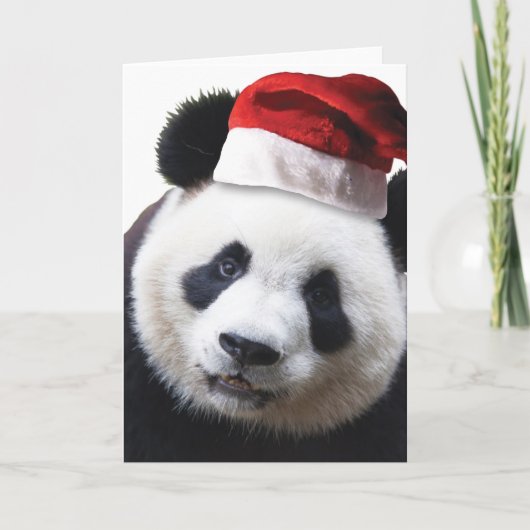 De Panda van Kerstmis draagt Feestdagen Kaart (Voorkant)