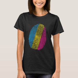 De Pansexual Flag Vingerafdruk LGBT Pride T-shirt