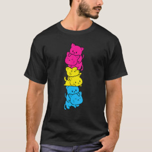 De pansexuele vlag trots kat stapel Lgbt Schattig T-shirt