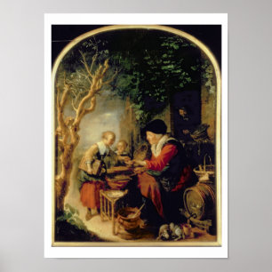 De pantserverkoper, 1650-55 (olie op het paneel) poster