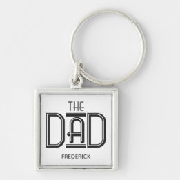 De Pap Black White Text Personalized Sleutelhanger