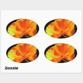 De Papaver van Californië Ovale Sticker (Vel)