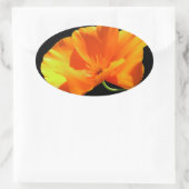 De Papaver van Californië Ovale Sticker (Tas)