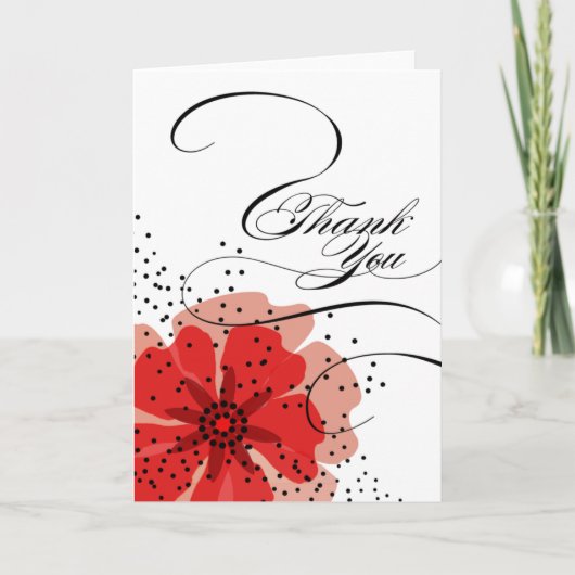 De Papavers van de peper danken u rood 2 Bedankkaart (Voorkant)