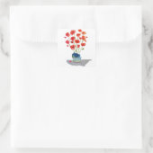 De papavers vierkante sticker (Tas)