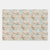 De Papier Cadeau Aqua rose Feuille tropical (Devant 3)