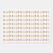 De Papier Cadeau Aquarelle Orange Fleur Floral Feuille Boho (Devant 3)