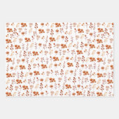 De Papier Cadeau Aquarelle Orange Fleur Floral Feuille Boho (Devant)