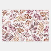 De Papier Cadeau Aquarelle Rustique Bourgogne feuille  (Devant 2)