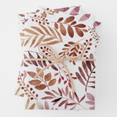 De Papier Cadeau Aquarelle Rustique Bourgogne feuille  (En situation)