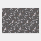 De Papier Cadeau Aquarelle rustique Dusty Gris Feuille hiver (Devant)