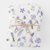 De Papier Cadeau Aquarelle violet Fleur rose Feuille Boho (En situation)