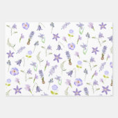 De Papier Cadeau Aquarelle violet Fleur rose Feuille Boho (Devant 2)